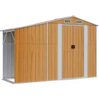 vidaXL Tuinschuur 277x93x179 cm gegalvaniseerd staal bruin