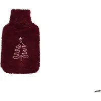 Merkloos Warmte en Comfort in Een - Rode Warmwaterkruik met Hoes - Perfect voor Kerst - 21.5cm x 34.5cm