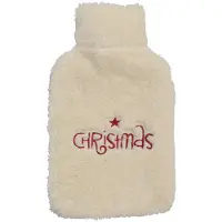 Merkloos Verwarmende Witte Warmwaterkruik met Hoes - Ideaal Kerstcadeau voor Geliefden - 21.5 x 34.5 cm