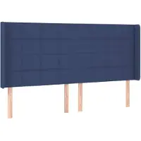 vidaXL Hoofdbord met randen 163x16x118/128 cm stof blauw