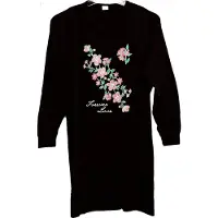 Entex dames big size shirt - lange mouw - Forever zwart - One size/Bigsize