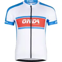 Onda Fietsshirt korte mouw heren Wit Rood Blauw - Pro Minho - M