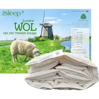 ISleep Wollen Enkel Dekbed - (Warmteklasse 2) - 100% Wol - Litsjumeaux - 240x200 cm
