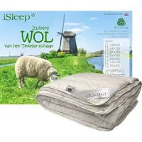 ISleep Wollen 4-Seizoenen Dekbed - 100% Wol - Litsjumeaux - 240x200 cm
