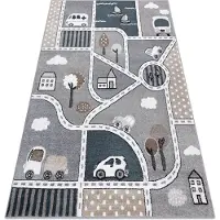 Rugsx Tapijt FUN Strade voor kinderen, straat, stad van grijs 160x220 cm