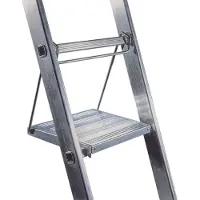 Escalo Voetenbank voor ladder metaal zilverkleurig