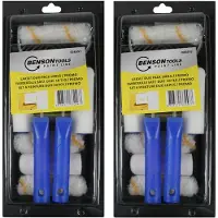 Benson 2x stuks lakroller/schuimroller schildersets 5 en 10 cm met verfbak en beugel - Verfrollers
