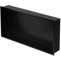ECD-Germany Douchebak 60x30 cm zwart roestvrij staal wandnis Douchebak LuxeBad