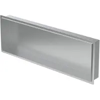 ECD-Germany Douchebak 90x30 cm zilver roestvrij staal inbouwframe Wandnis Douchebak LuxeBad
