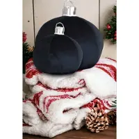 Unique living - Kerst Decoratie - Sierkussen - Kerstbal - Kerstkussen - Zwart - 2 Stuks