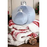 Unique living - Kerst Decoratie - Sierkussen - Kerstbal - Kerstkussen - Ijsblauw - 2stuks