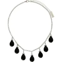 Behave - Ketting met zwarte druppelvormige hangers - Trendy sieraden - Nikkelvrij - 40 cm + 7,5 cm verlengketting