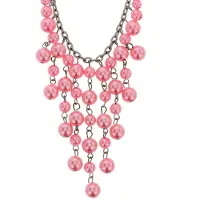 Behave - Roze parelketting met hanger - Nikkelvrij - Modeketting 40 cm