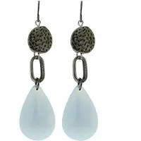 Behave - Oorhangers druppelvorm - Lichtblauw glas - Zomerstijl
