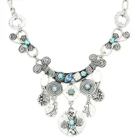 Behave - Ketting met blauwe stenen - Modeaccessoire voor een elegante look - Lengte 40 cm (+verlengketting 8 cm)