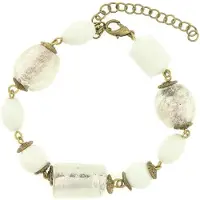 Behave - Kralenarmband wit-transparant - Lichte look - 22 cm