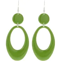 Behave - Oorhangers - Ovaal - Olijf Groen - 9 cm lang
