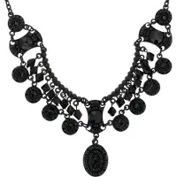 Behave - Ketting mat en blinkend zwart - Modeaccessoire voor chique en elegante looks - Lengte 40,5 cm (+verlengketting 5 cm)