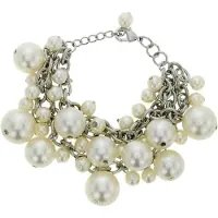 Behave - Armband - parels wit speels chic - feestlook - verstelbaar