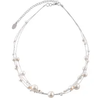 Behave Ketting - Parelketting - Necklace - Dames - Halsketting - 40 cm (+8 cm verlengketting) - Parelmoer