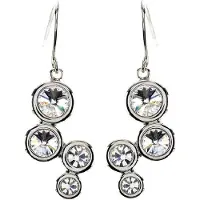 Behave - Oorbelhangers dames - Zilverkleur kristal - Avondstijl 4cm