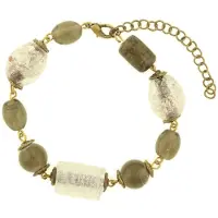 Behave - Kralenarmband grijs - Elegant ton-sur-ton detail - 22 cm