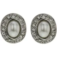Behave - Oorknoppen met parel - Vintage chic zilverkleur - Nikkelvrij