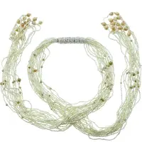 Behave Knoop ketting met witte kraaltjes
