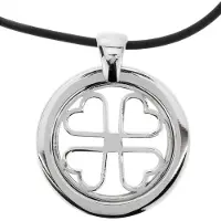 Behave - Ketting Met Ronde Hanger - Zwart Koord - Modern Minimalisme