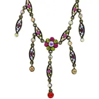 Behave Korte ketting met bloem 40,5 cm - Nikkelvrij