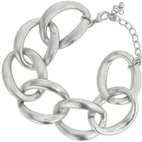 Behave - kunststof armband zilverkleur - stoer en modern - dames