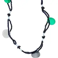 Behave - Lange ketting - Boho strandstijl - Blauw schelp hout - 160 cm