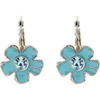 Behave - Oorbellen blauwe bloem met steentje - 2,3 cm