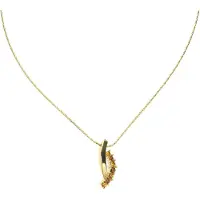 Behave Ketting gebogen hangertje met steentjes – 41 cm