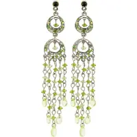Behave - Lange oorhangers dames - Boho chic - Groene kralen