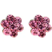 Behave - Oorknopje roze bloemetje - 0,9 cm