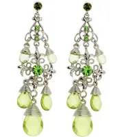 Behave - Oorhangers met groene stenen - Elegante stijl - 8 cm