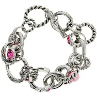 Behave - Zilverkleurige armband - Roze accenten - Vrouwelijke look
