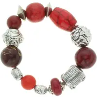 Behave - Armband - Rode Elastische Kralenarmband