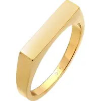Elli - Elli Ringen Dames Zegel Hoekig Pinky Basic in 925 Sterling Zilver