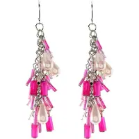 Behave - oorhangers met kralen - speels roze - zomertrend - nikkelvrij