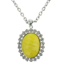 Behave Ketting met ovale hanger geel