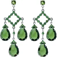 Behave - Oorhangers dames - Retro chique stijl - Groen - Nikkelvrij