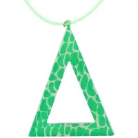 Behave - Ketting met Groene Hanger - Driehoek Design - Trendkleur Look