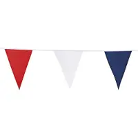 Boland Rode/witte/blauwe slinger van stof 10 meter feestversiering - Vlaggenlijnen