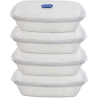 Whitefurze Vershoudbakje - 4x - magnetron/vriezer - kunststof - 2,33 L - Vershoudbakjes