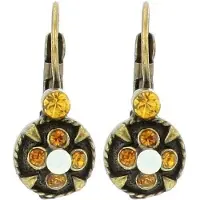 Behave Oorbellen Stekers Vintage - Geel Bloem Design - 2 cm - Nikkelvrij