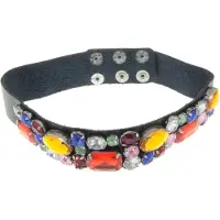 Behave - Leren choker met stenen - Statement accessoire voor avond