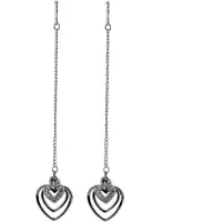Behave - Oorbellen zilverkleur hart - romantisch design - avond & date