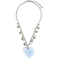 Behave - Ketting met blauw hart en parels - Fris & romantisch